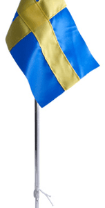 Flaggstång nysilver, Svensk flagga, 42cm