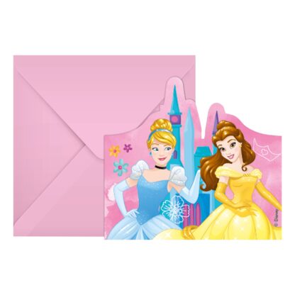 Inbjudningskort Disneyprinsessor - 6-pack