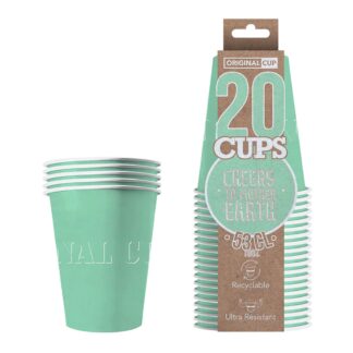 Party Cups i Papp Grön Pastell - 20-pack
