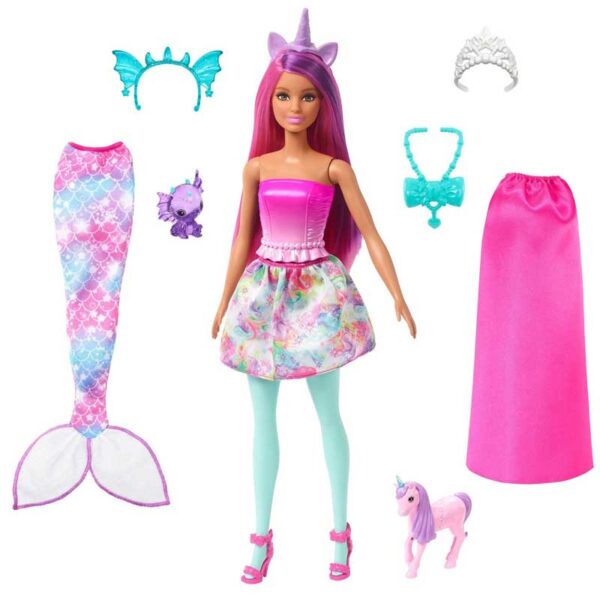 Barbie Dress Up Doll Mermaid with Fantasy Pets