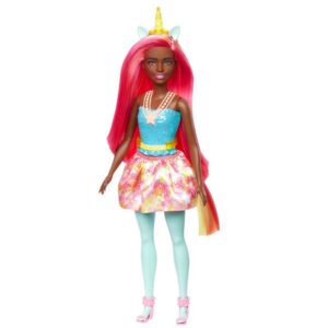 Barbie Unicorn Dreamtopia Rosa hår med slingor