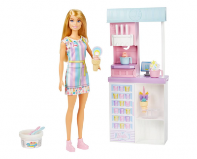 Barbie du kan bli vad som helst docka isglass affär lekset
