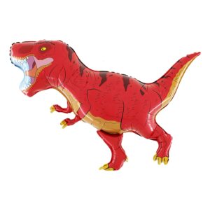 Folieballong T-Rex Röd Dinosaurie