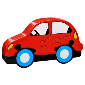 Träpussel röd bil från Lanka Kade