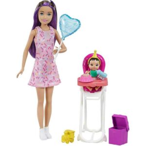 Barbie Barnvakt Skipper Color Change Baby Doll med matstol GRP40