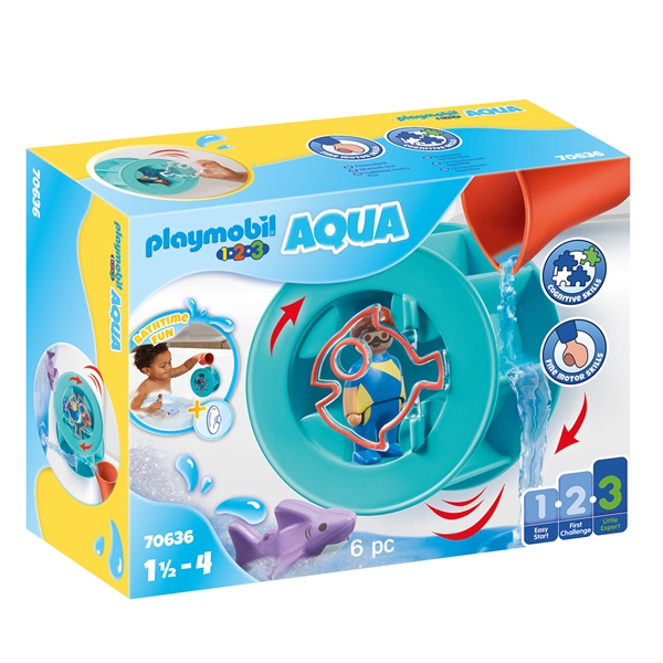 Playmobil® 1.2.3 Aqua - Water Wheel with Baby Shark