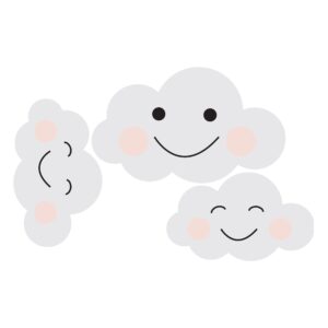 Väggdekal - Smily moln Set