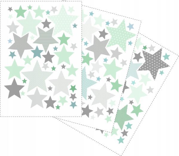 Väggdekal - Stjärnor / Grönt mönster