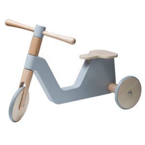 Sebra Trehjulig Scooter i Trä (Grå)