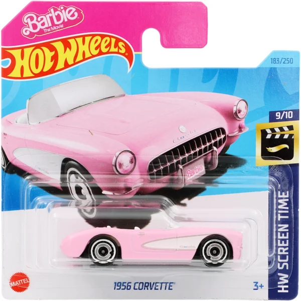 1956 Corvette - HW Screen Time - Barbie - Rosa - Hot Wheels