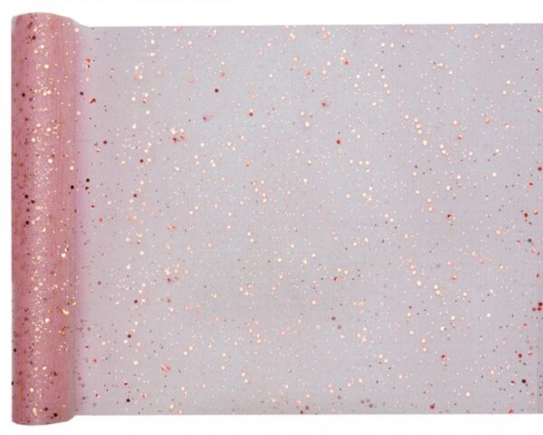 Duk (löpare) glitter roséguld, 28 x 500 cm