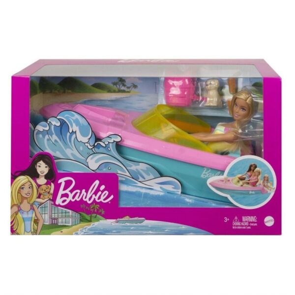 Barbie Docka med båt och tillbehör GRG30
