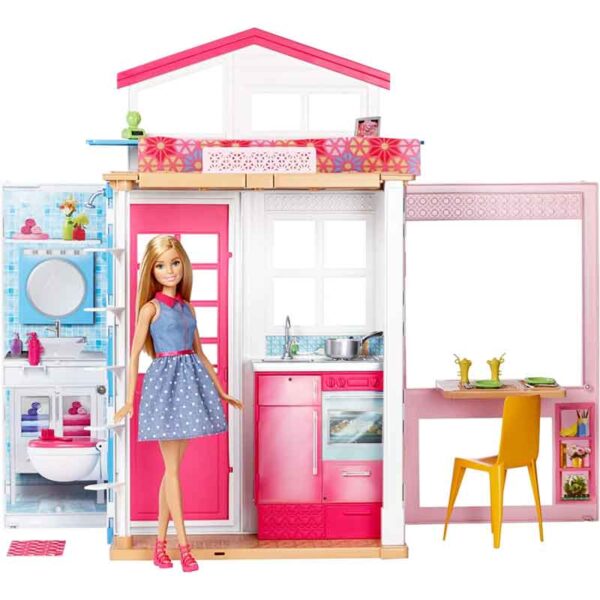 Barbie Dockhus med Barbiedocka Tvåvåningshus GXC00