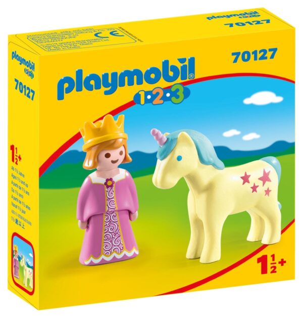 Playmobil 1.2.3 Prinsessa med enhörning 70127