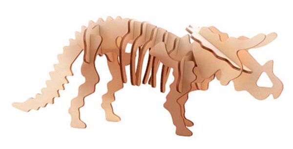 Pussel 3D Dinosaurie Plywood Triceratops