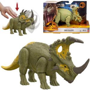 34 cm Jurassic World Sinoceratops Dinosauriefigur Roar Strike med ljud HDX43