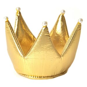 Prinsesskrona Guld med Pärlor Barn - One size