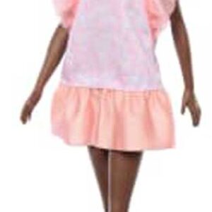 Barbie Fashionistas With Tall Body, Black Straight Hair & Peach Dress, 65th Anniversary Nr 216 HRH14